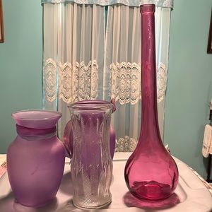 Four assorted glass vases…
